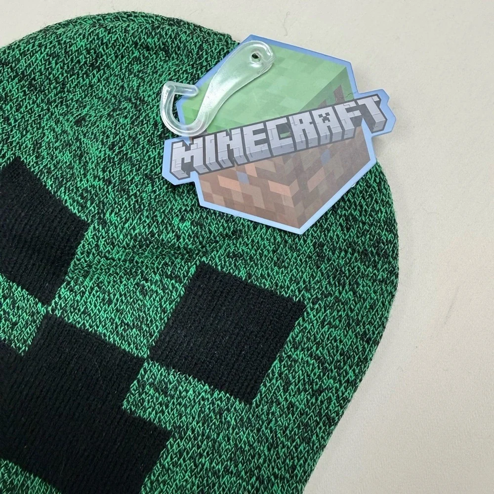 Minecraft Green Creeper Kids Beanie Hat
